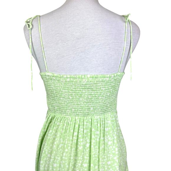 Old Navy NWT Petite Bright Green Floral Tie Strap Fit & Flare Mini Dress - Picture 7 of 13